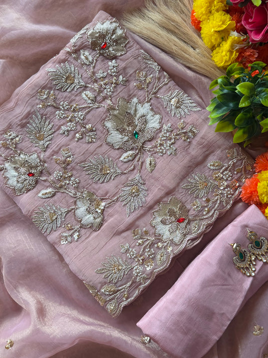 Crushed shimmer stone highlights pastel suit set