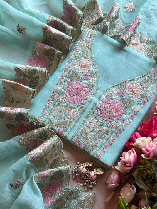 Gulnoor pure mul cotton suit set