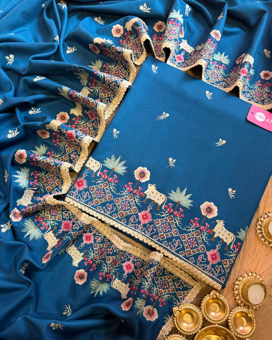 Pichwai Spun Pashmina suit set