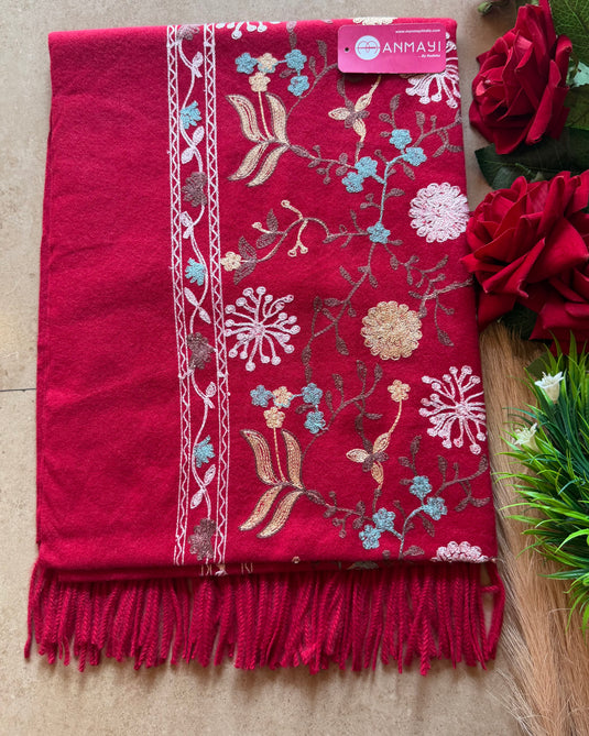 Kashmiri work soft wool stoles