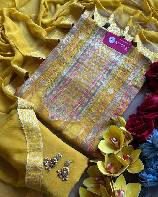 Persian print dolla silk banarasi suit set