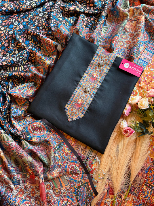 Indian digital art shawl with all over spun suit