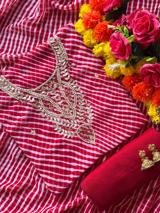 Lehria Georgette pakiza neck pita work suit set