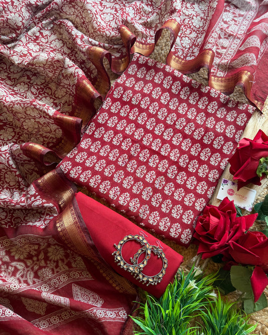 Maheshwari cottons Kalamkari print suit set