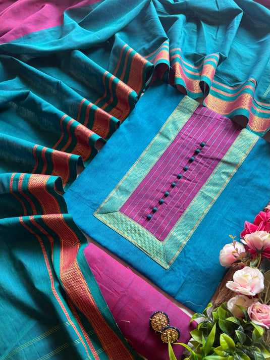South cotton handloom border suit set