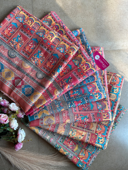 Persian print spun pashmina suit set