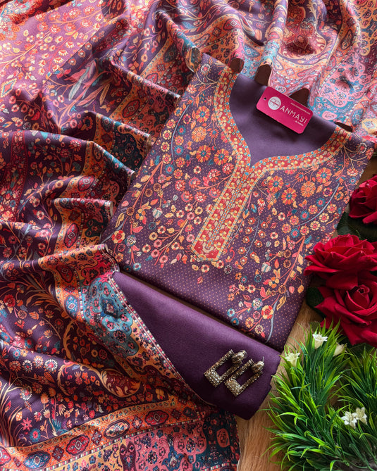 Digital Phulwari spun suit set