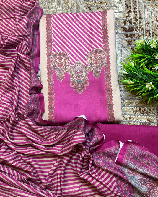 Pakistani patterned pashmina suits