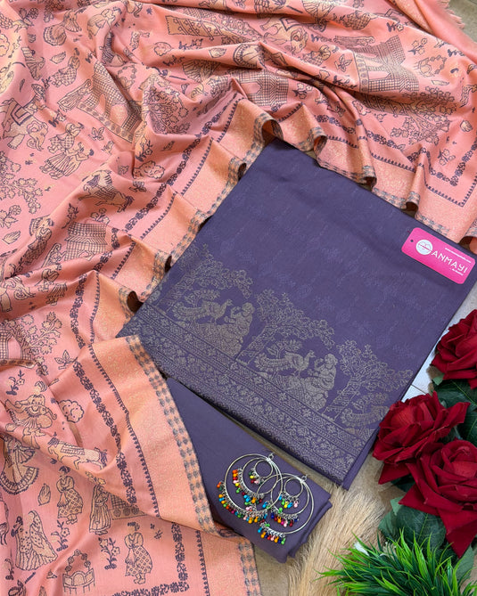 Persian merino wool Jamawar combination suit set