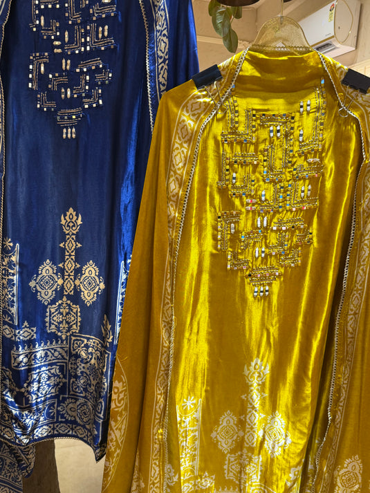 Gajji Silk boho style suit set
