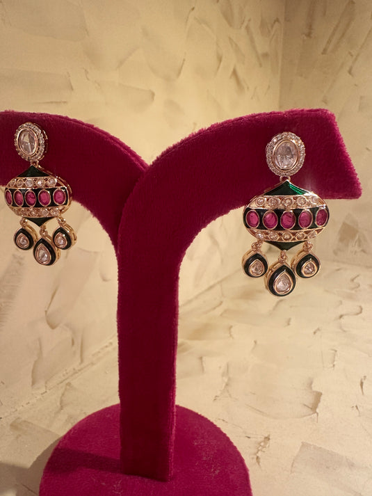 Meenakari droplets earrings