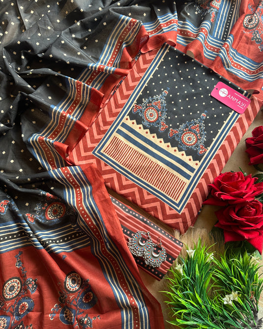 Cambric Cotton Ajrakh Suit Set