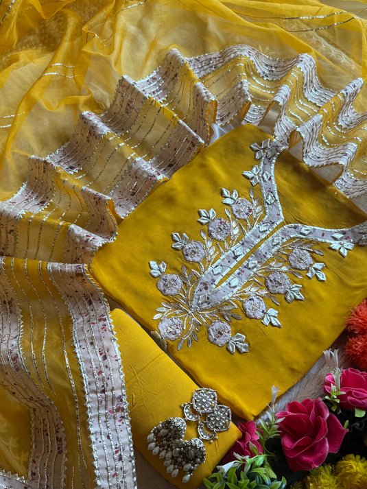 Jashn organza gotta Kinari suit set