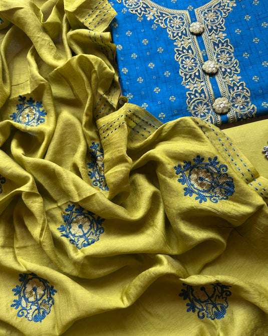Combination cotton embroidered suit set