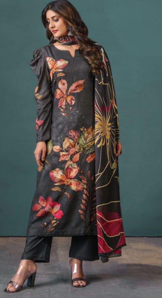 Soft viscose pashmina suit set