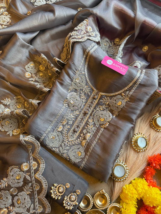 Glass tissue metallic dori work suit set