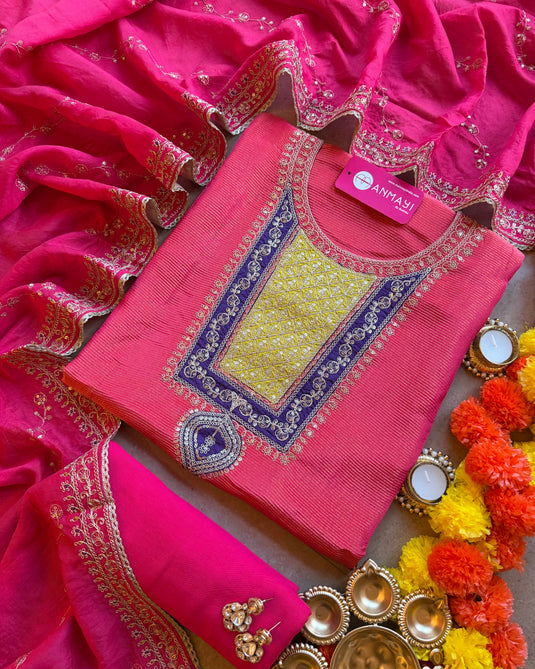 Shimmer Lines Georgette Suit set