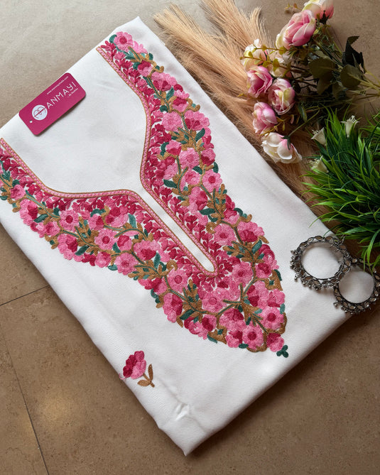 Kashmiri embroidered unstitched coord sets (without shawl)