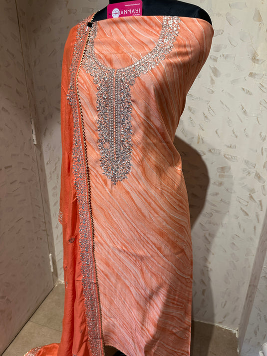 Lehria modal dori work suit with cotton silk embroidered dupatta