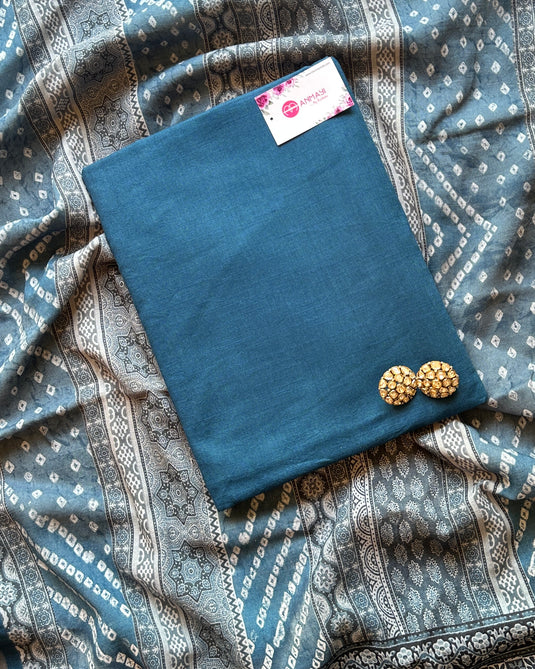 All over linen suit with Bandhani print dupatta
