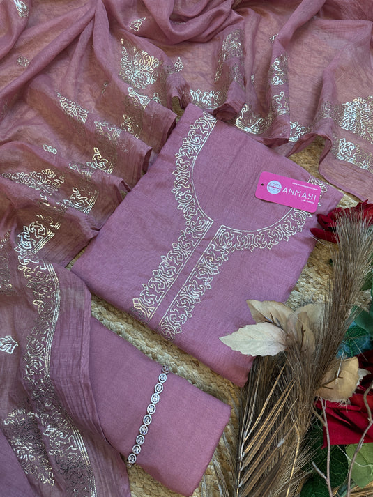Subtle mul Chanderi suit set