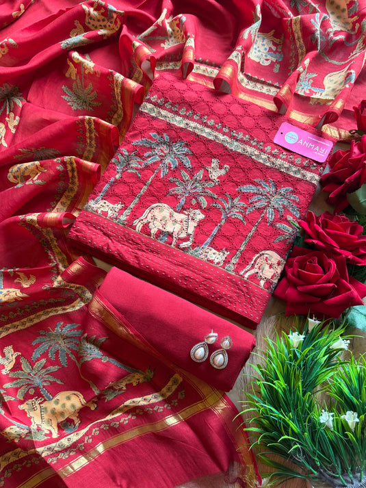 Hakooba cotton pichwai print suit set