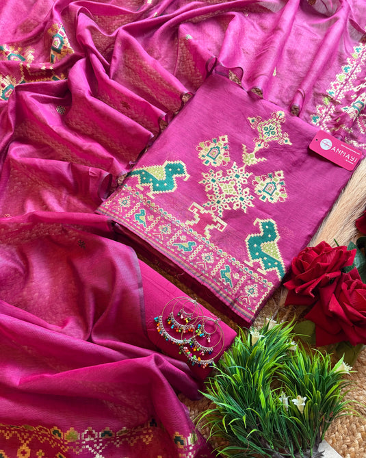Jamdani traditional Patola suit set