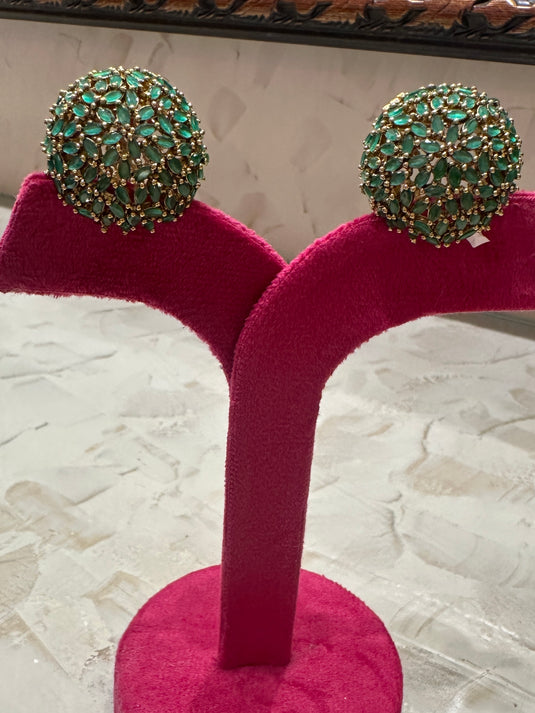 Spherical stone earrings