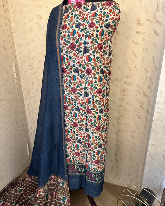 Kani print pure Maheshwari suit set