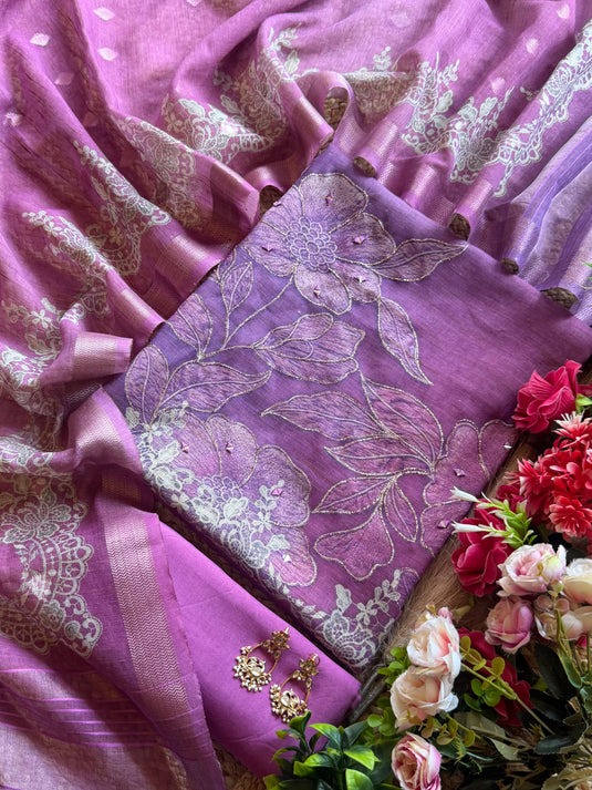 Ombré Gold highlight flower print suit set