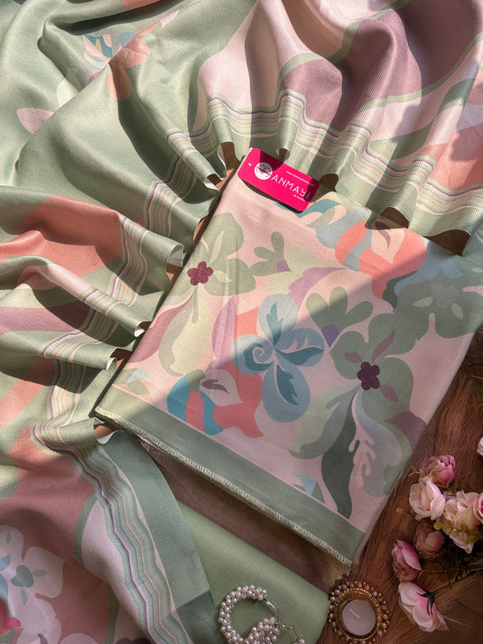 Creamy floral fun spun suit set