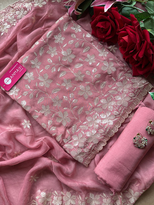 Seaquins embroidered chinnon suit sets