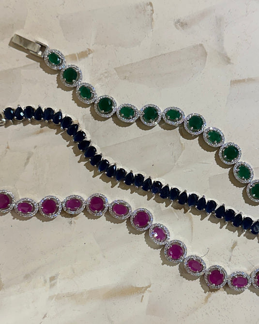 Coloured stone bracelets