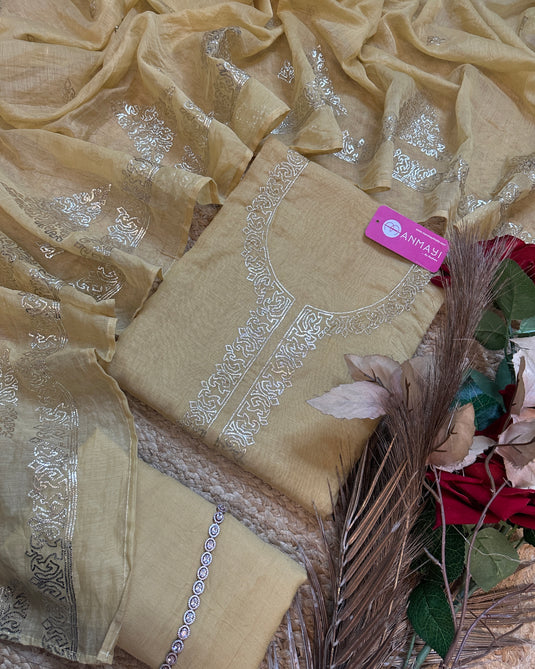 Subtle mul Chanderi suit set