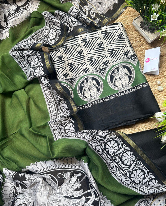 Printed pure Maheshwari suits