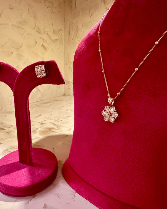 Star Kundan chain set with earrings