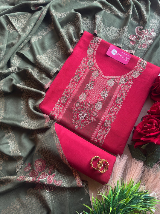 Jamawar glam combination suit set