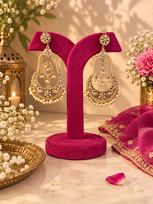 Kareena antique gold earrings