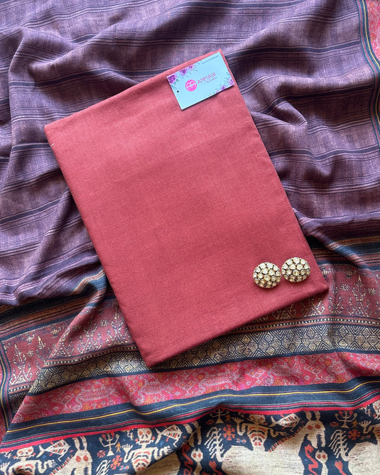 All over linen suit with Pochampally Ikkat print dupatta