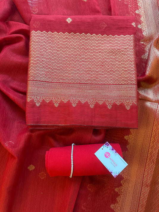 Handloom chanderi silk suit set