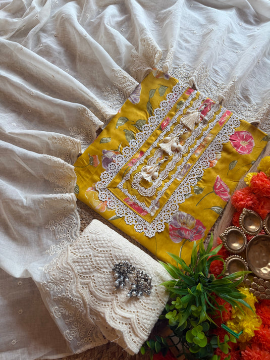 Highlighted gold petals modal suit set