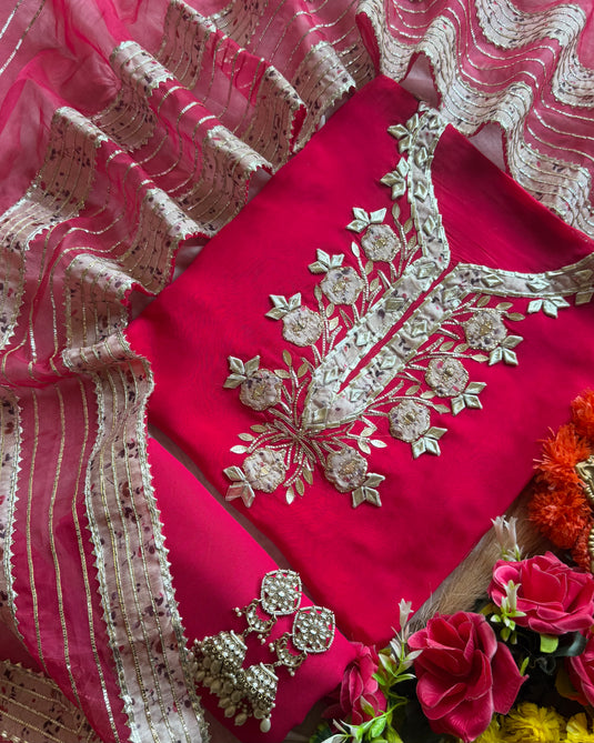 Jashn organza gotta Kinari suit set