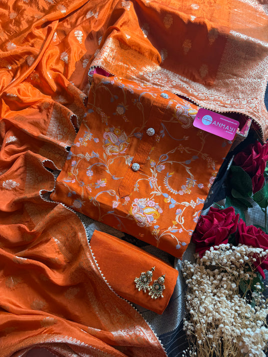 Bright jaal dolla silk suit set