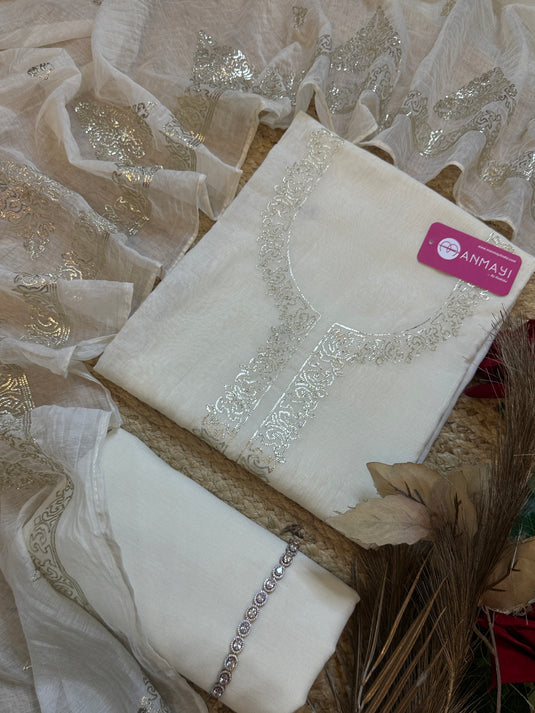 Subtle mul Chanderi suit set