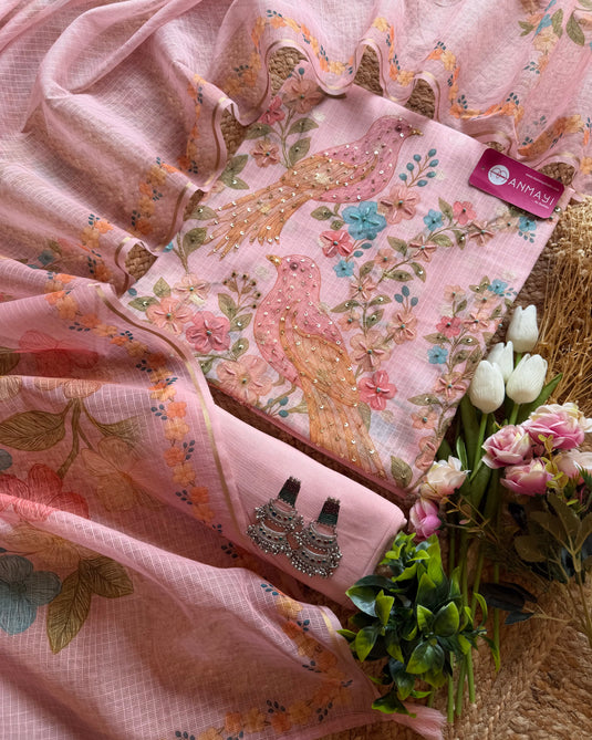 Pair of birds Kota Banarasi suit set