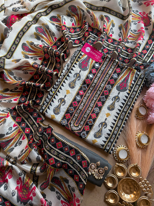 Patola print organza silk set