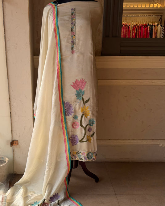 Shimmer Lines coloured patch work suit set