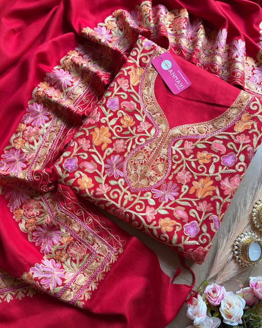 Jaal embroidered Kashmiri suit set
