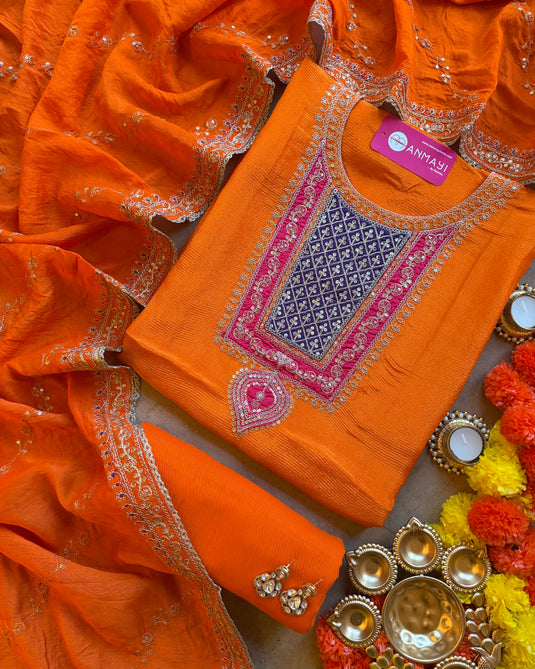 Shimmer Lines Georgette Suit set