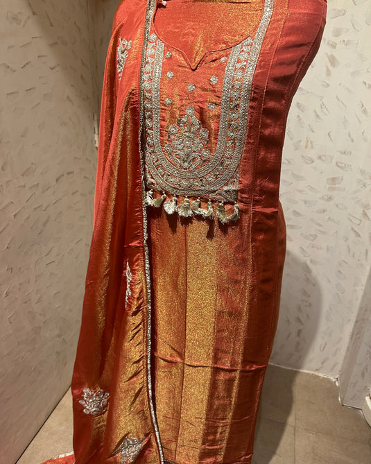 Hanging handmade tassels with Dori work on shimmer silk